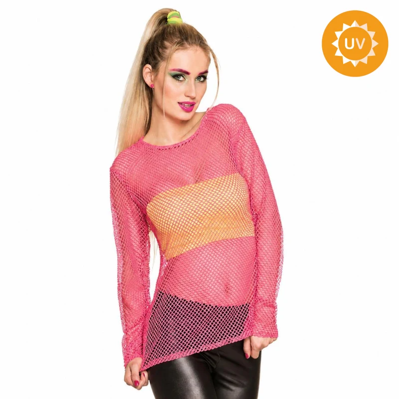 Fisknätströja, 80-tal neon rosa M/L