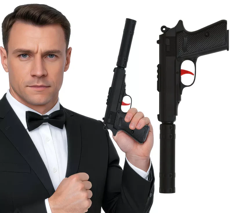 Pistol med ljuddämpare, 29 cm