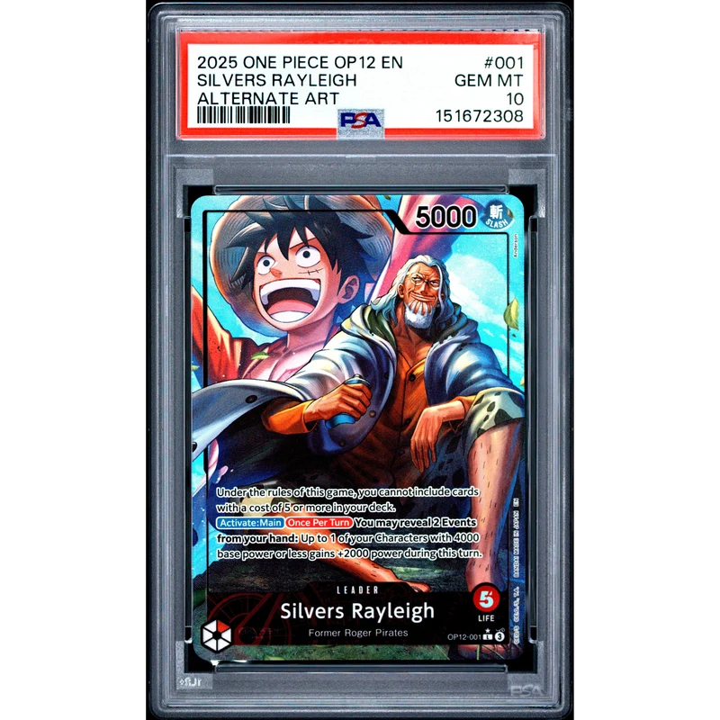 One Piece TCG: Silvers Rayleigh #001 PSA 10