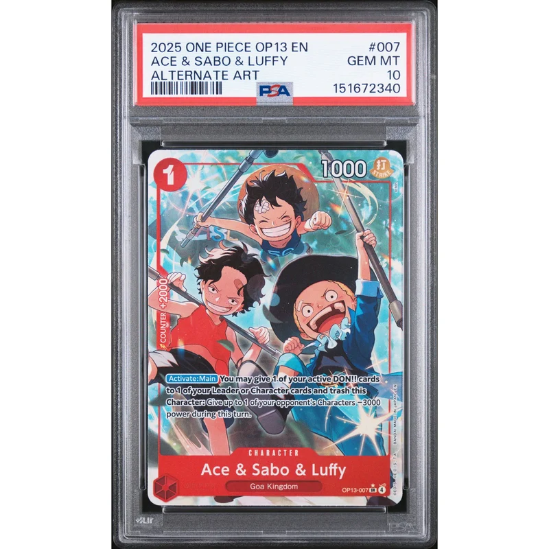 One Piece TCG: Ace & Sabo & Luffy #007 PSA 10