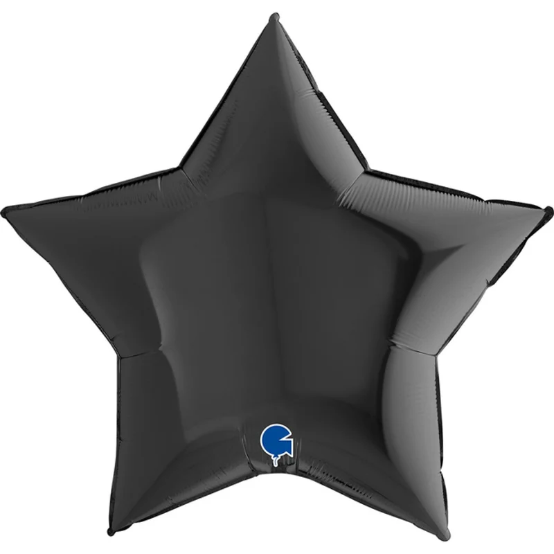 Folieballong, stjärna svart 91 cm