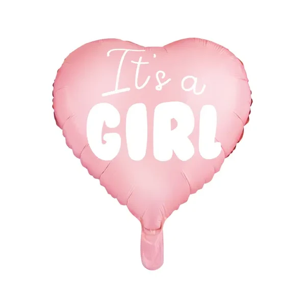 Folieballong, hjärta its a girl 45 cm