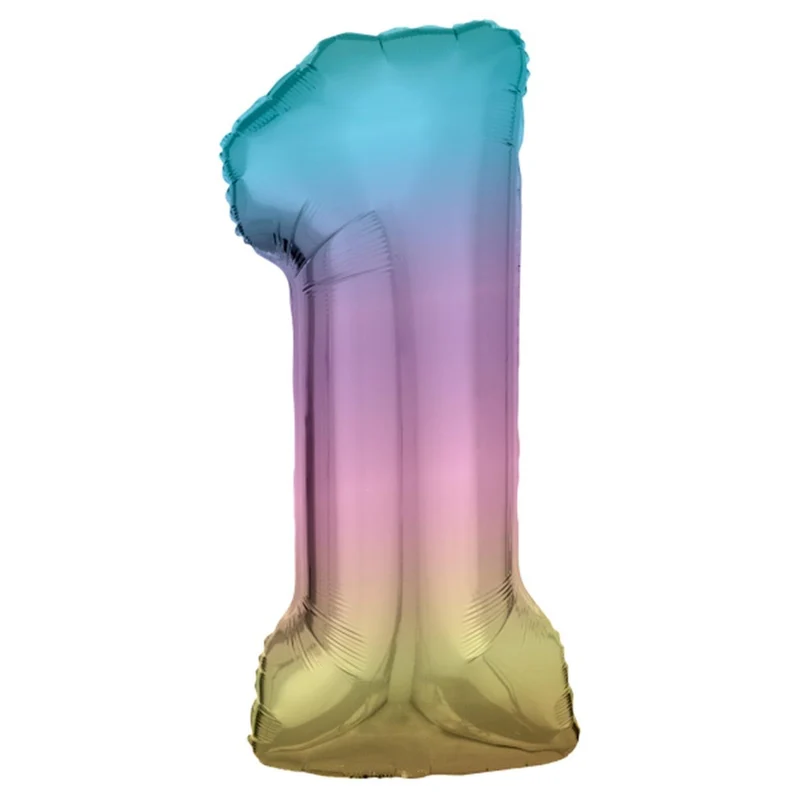 Folieballong siffra, 1 pastell 86 cm