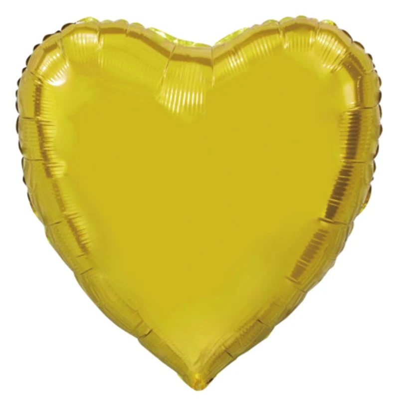 Folieballong, hjärta guld 91 cm