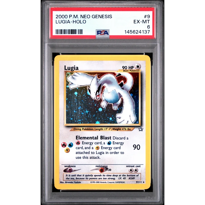 Pokémon TCG: Lugia #9 PSA 6 Holo - Neo Genesis