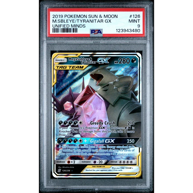 Pokémon TCG: Mega Sableye & Tyranitar Gx #126 PSA 9 - Unified Minds