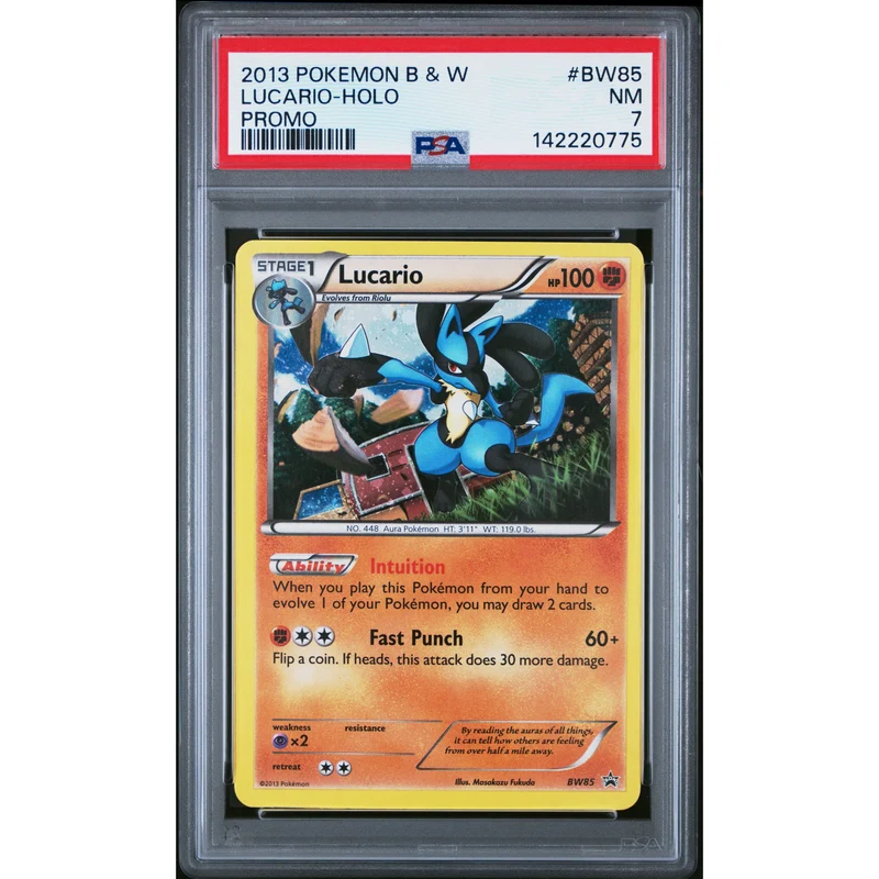 Pokémon TCG: Lucario BW85 PSA 7 Holo - B & W Promo