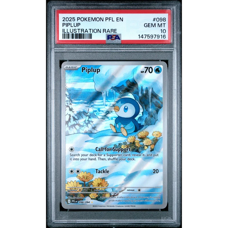 Pokémon TCG: Piplup #098 PSA 10 - Phantasmal Flames