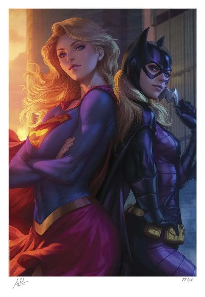 DC Comics Fine Art Print Supergirl & Batgirl 61 x 46 cm – utan ram