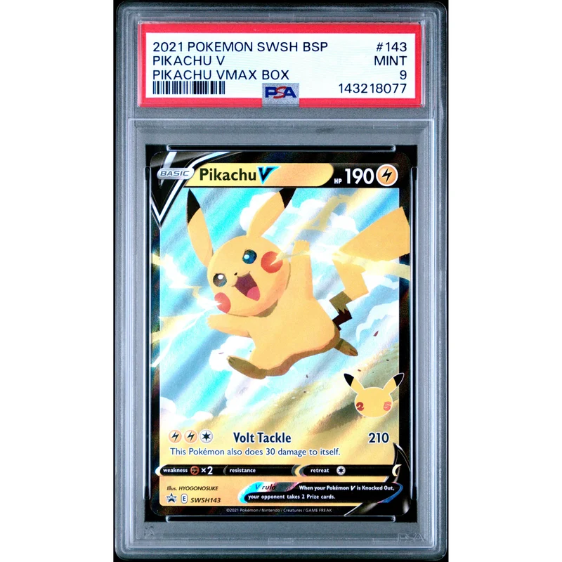 Pokémon TCG: Pikachu V #143 PSA 9 - Sword & Shield Black Star Promo