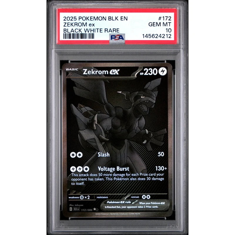 Pokémon TCG: Zekrom Ex #172 PSA 10 - Black Bolt