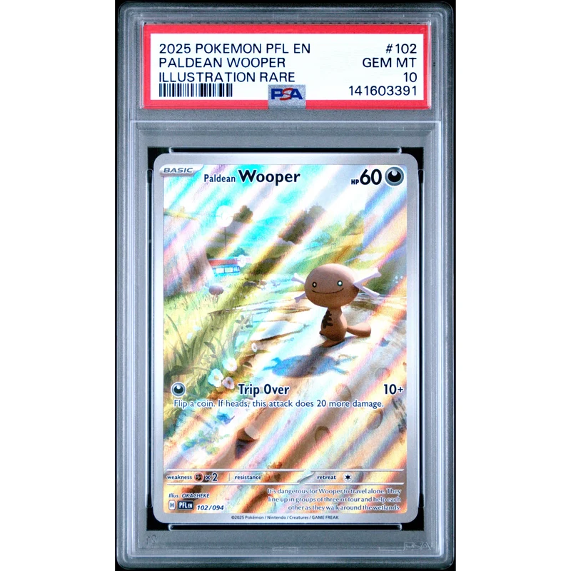 Pokémon TCG: Paldean Wooper #102 PSA 10