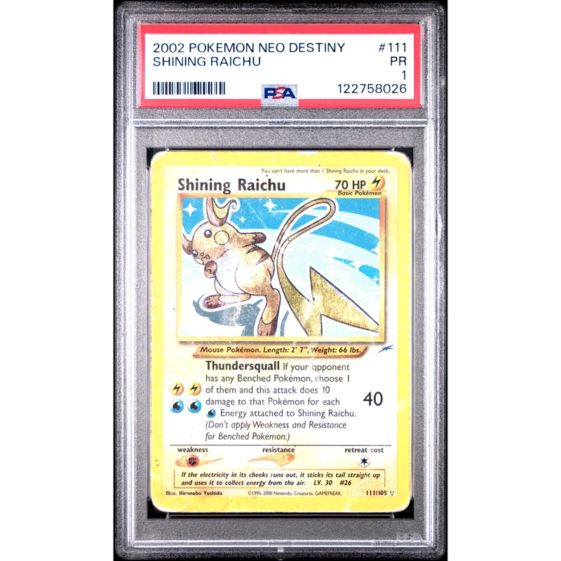 Pokémon TCG: Shining Raichu #111 PSA 1 - Neo Destiny