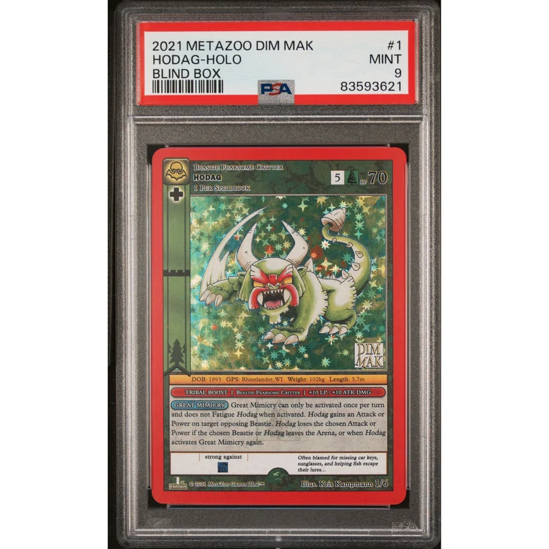 Meta Zoo TCG: Hodag #1 PSA 9 Holo