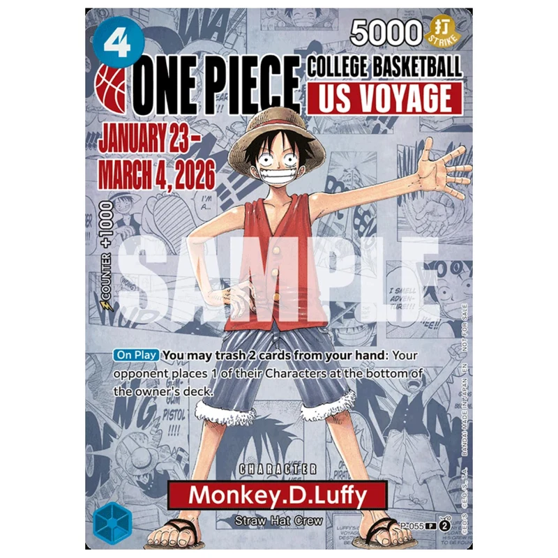 One Piece Card Game: College Basketball US Voyage Monkey.D.Luffy P-055 (SEALED)