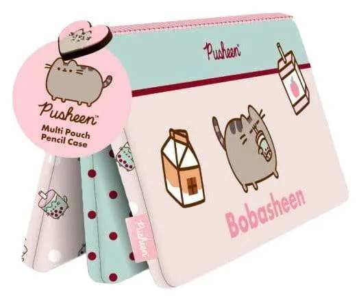 Pusheen Sips pennfodral med tre fack – display med 6 st