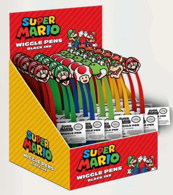 Super Mario Wiggle Pens karaktärsdesign – display med 30 st