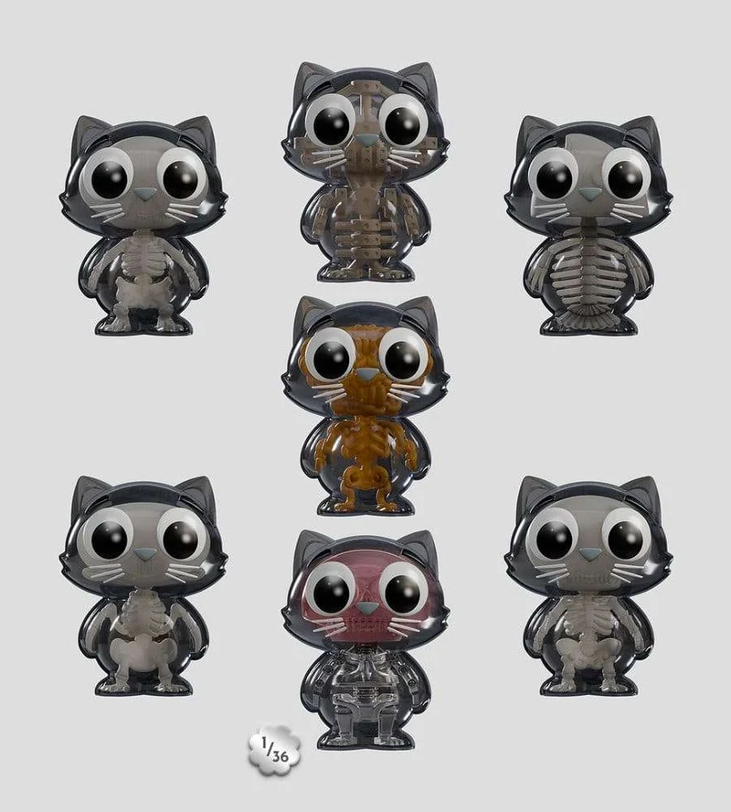 Catscans Mini Figures S2 Bare Bones 6 cm Blind Box Display (6)