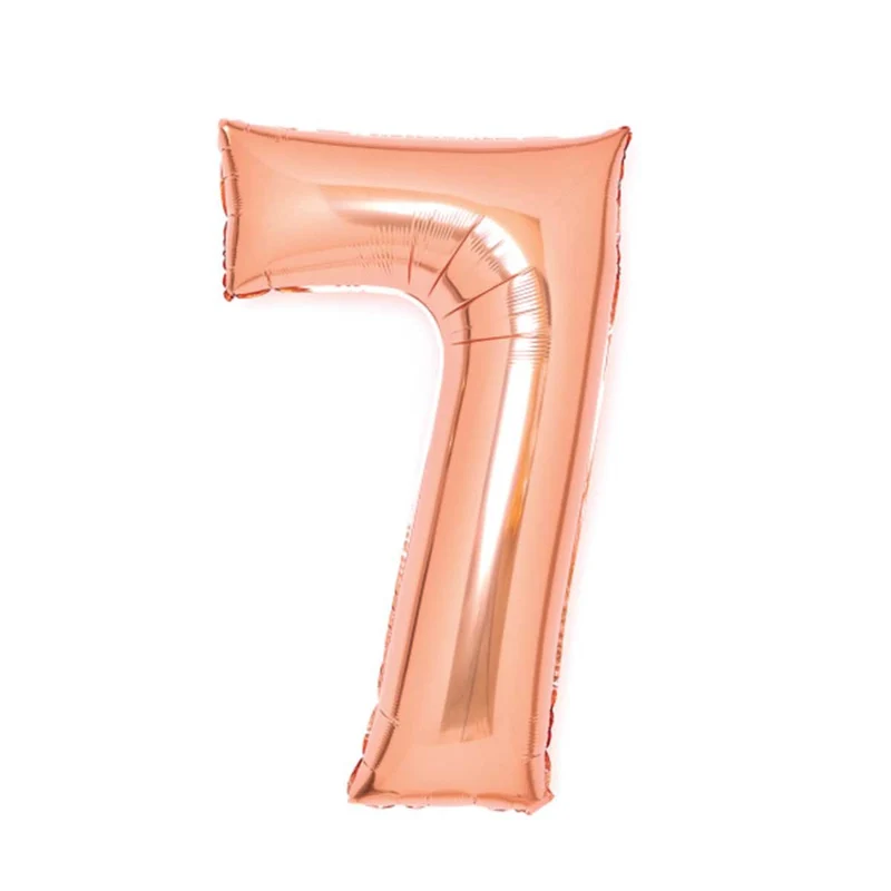 Folieballong, siffra 7 roséguld 66 cm