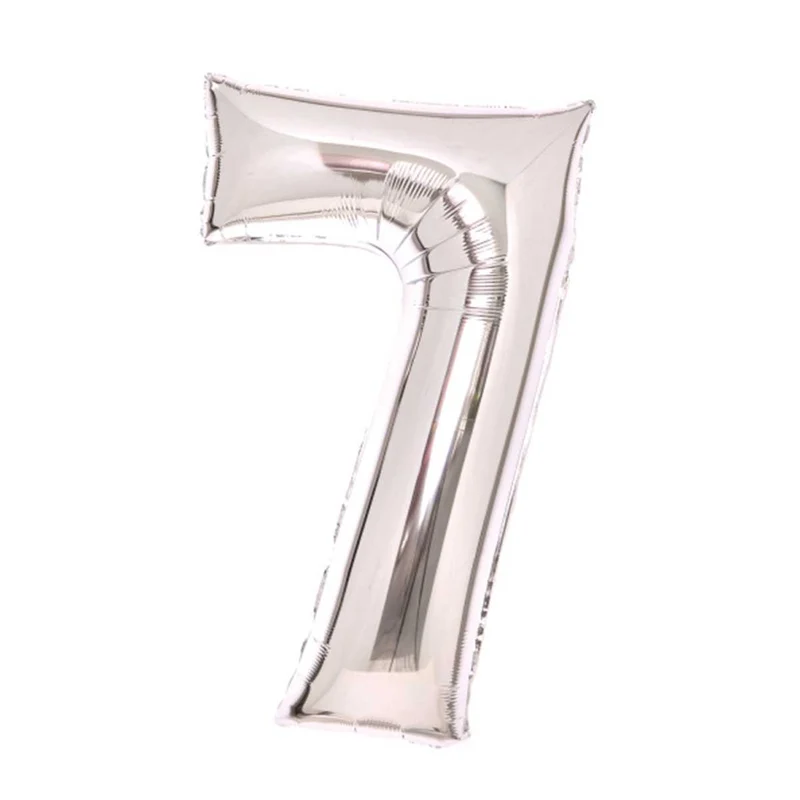 Folieballong, siffra 7 silver 66 cm