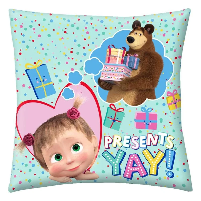Masha and the Bear kudde Presents Yay! 40 x 40 cm
