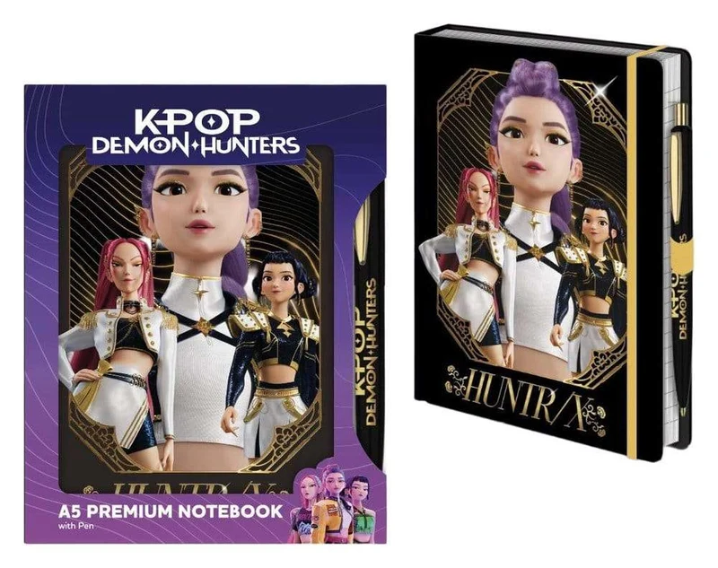 KPop Demon Hunters Anteckningsbok med penna A5 Premium Golden