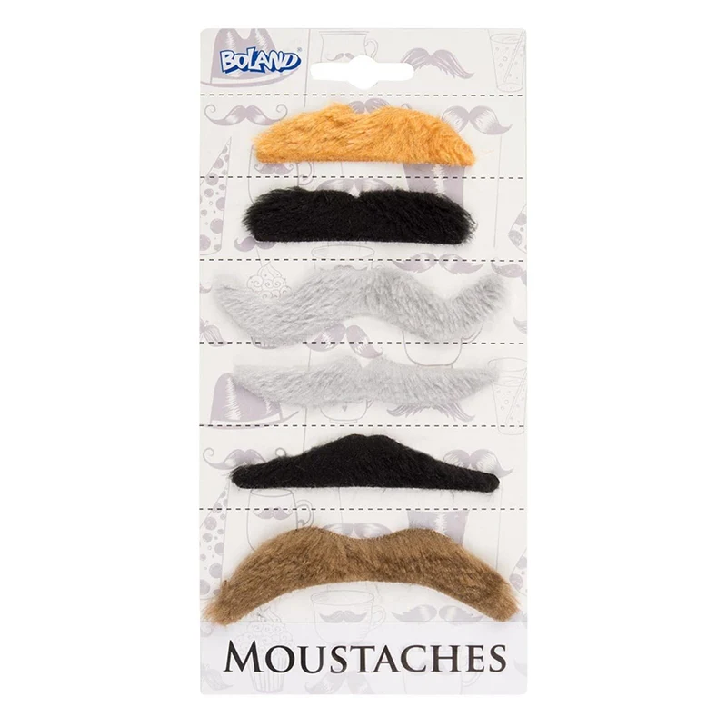 Mustascher, naturlig 6 st