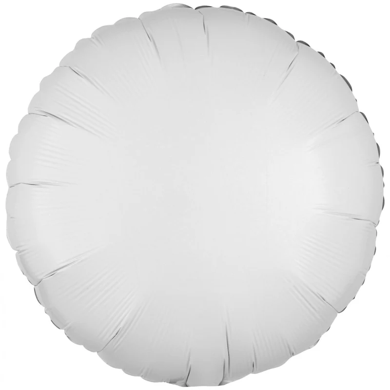 Folieballong, rund metallic vit 43 cm