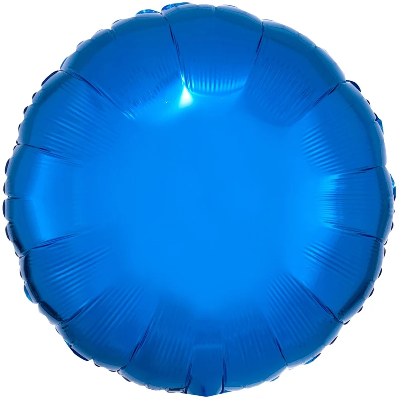 Folieballong, rund metallic blå 43 cm