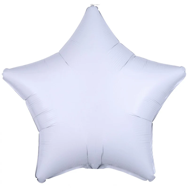 Folieballong, stjärna metallic vit 48 cm