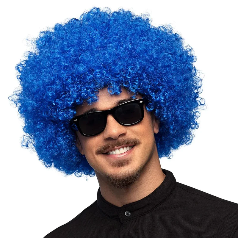Peruk, disco groove blå