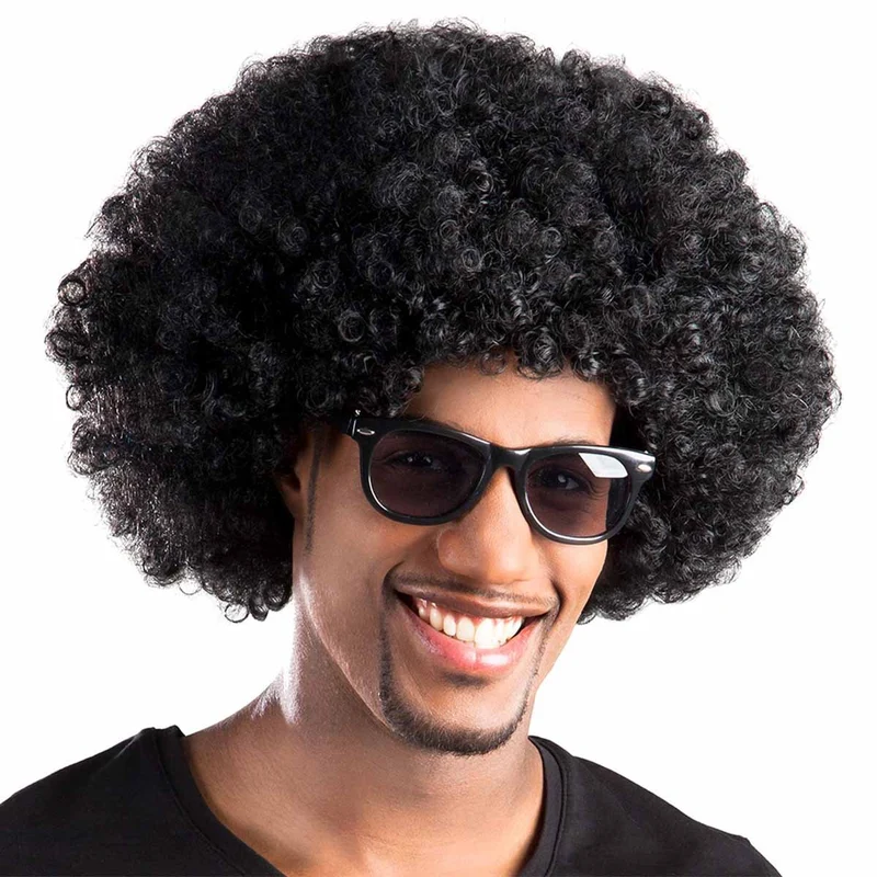 Peruk, disco groove svart