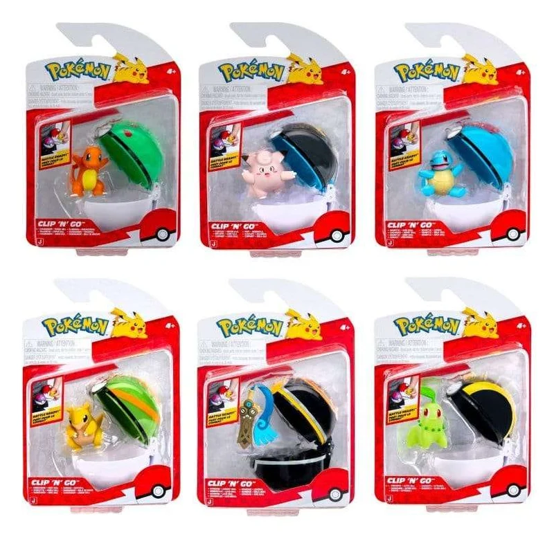 Pokémon Clip 'n' Go Minifigurer med Poké Balls ver. 22 Assortment (6)