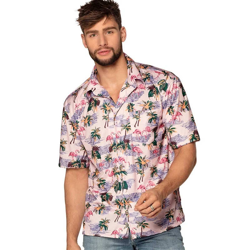 Hawaiiskjorta, flamingo
