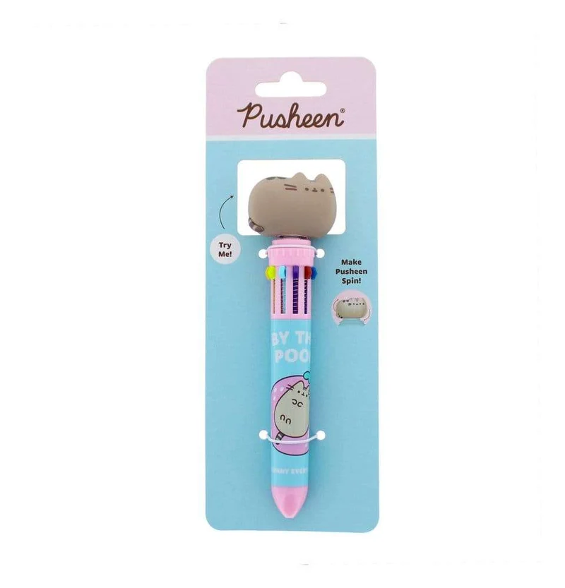 Pusheen Multi Colour Pen Spinny By The Pool Blue