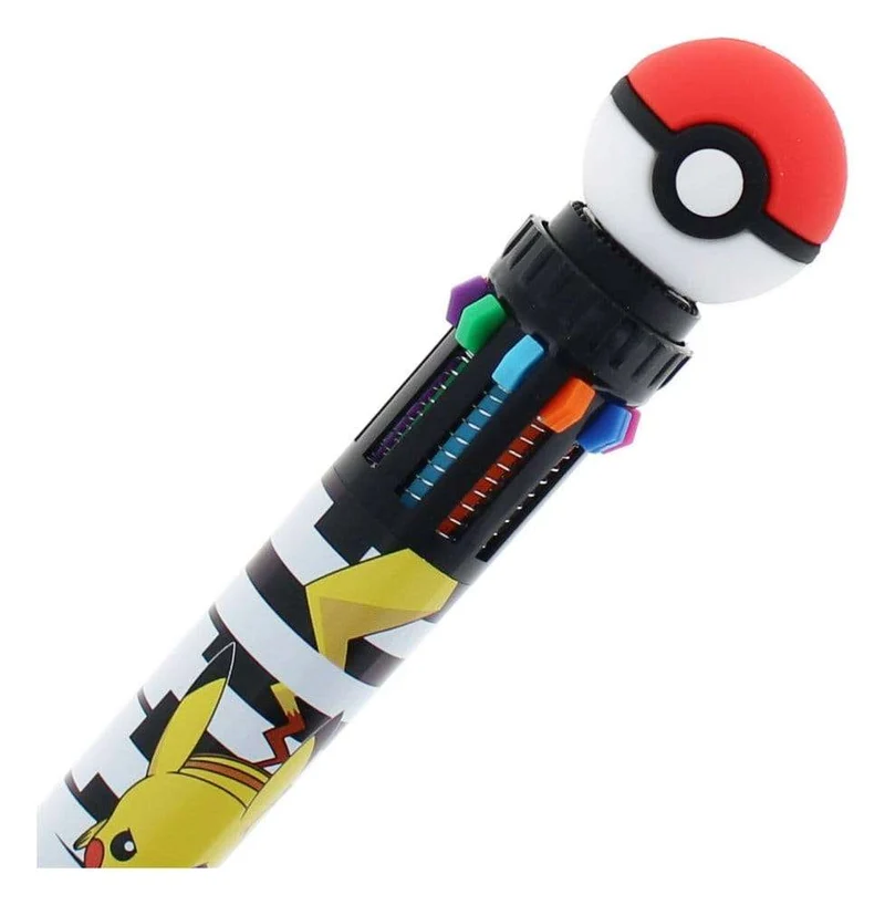 Pokémon flerfärgad 10-i-1 penna med snurrande Pokéball