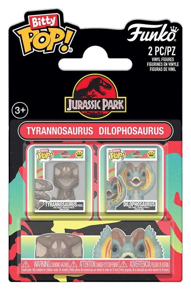 Jurassic Park Bitty POP! Figur 2-Pack Tyrannosaurus Fossil & Dilophosaurus 2 cm