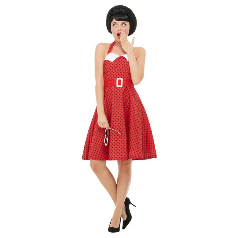 Klänning, 50-tal rockabilly röd
