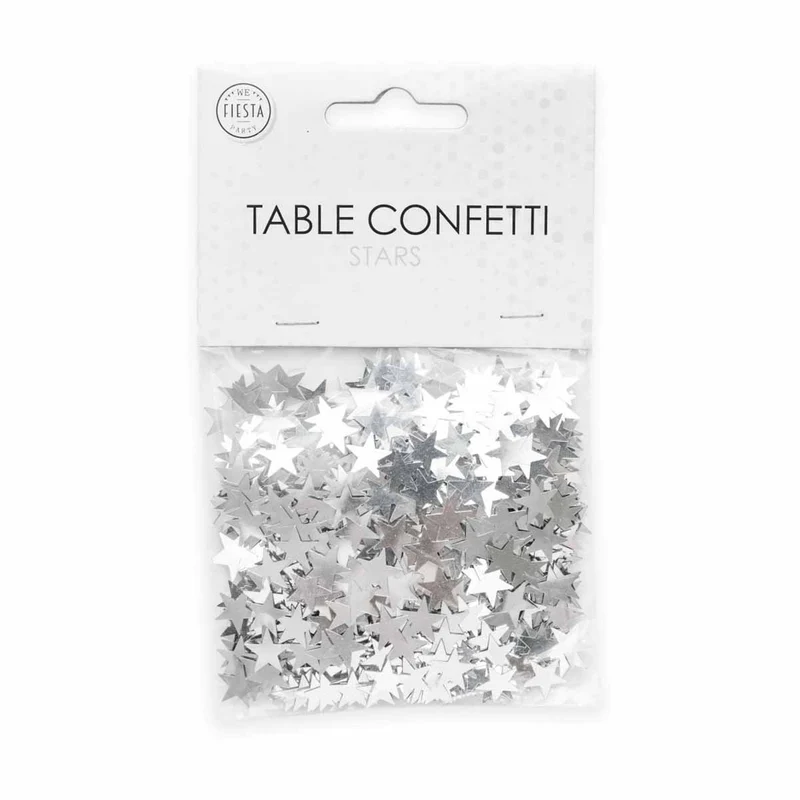 Bordskonfetti, stjärnor silver 14 g