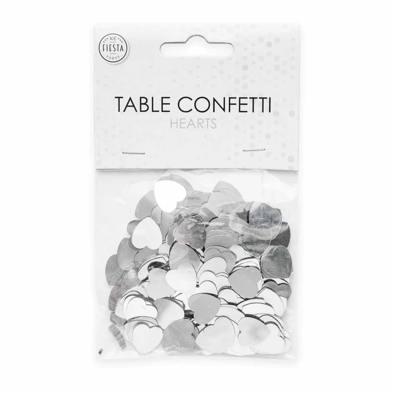 Bordskonfetti, hjärtan silver 14 g