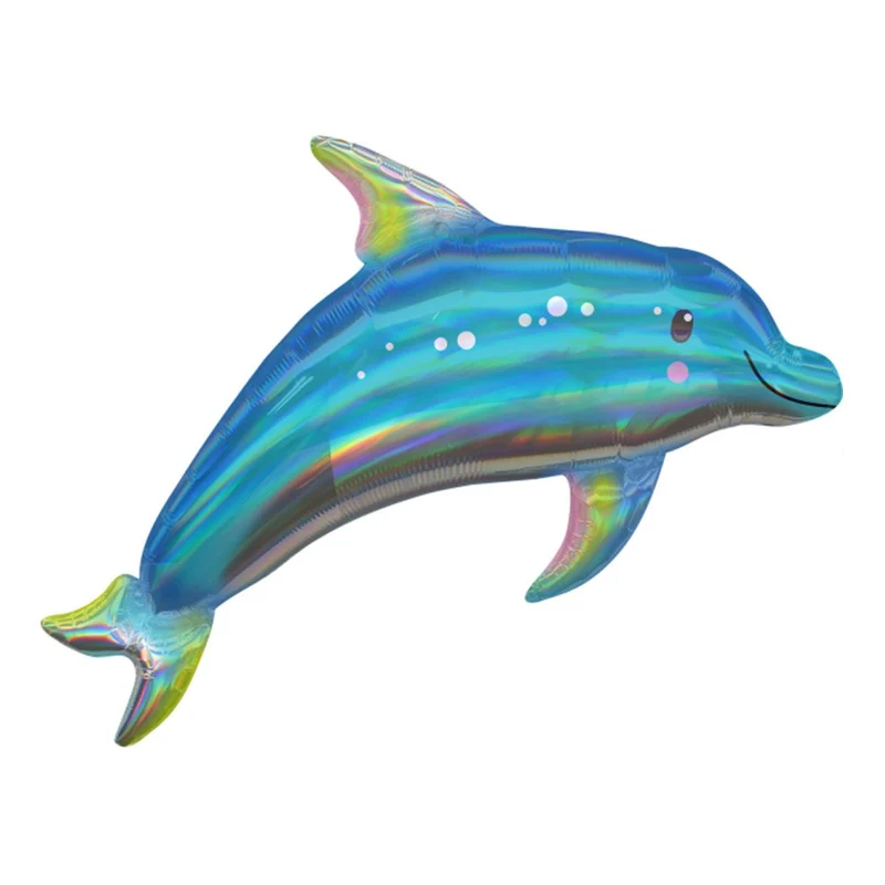 Folieballong, delfin blå 73x68 cm