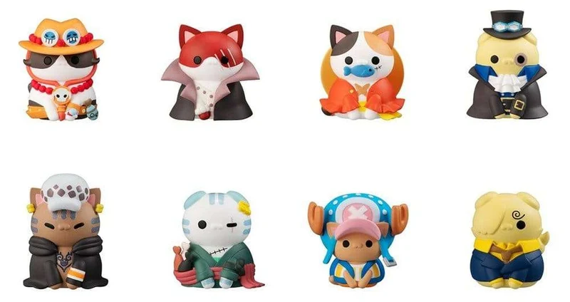 One Piece Mega Cat Project Mini Figures NyanPieceNyan! I'm gonna be king of Paw-rates!! Blind Box-assortiment (8) – återutgåva