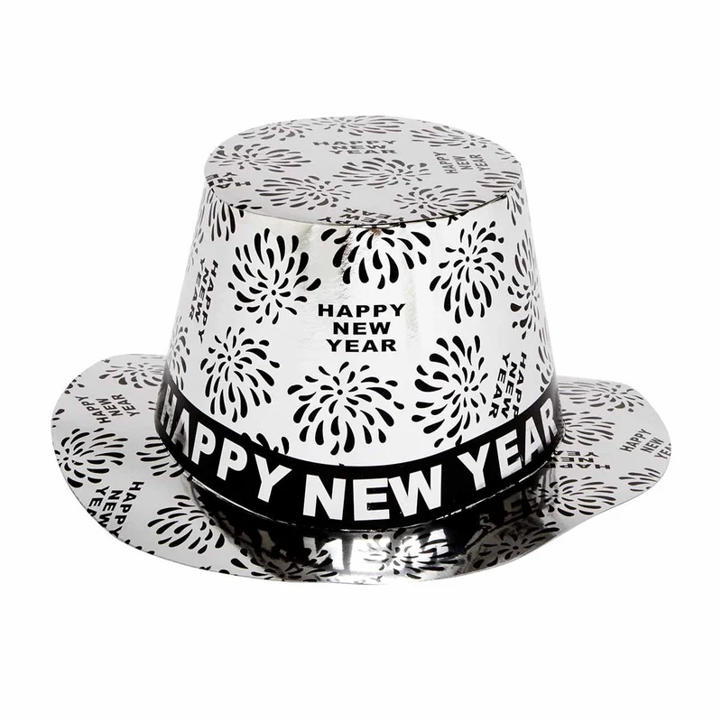 Pappershatt, silver happy new year