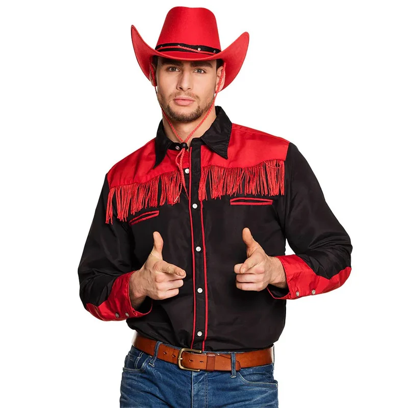 Cowboyskjorta, svart/röd