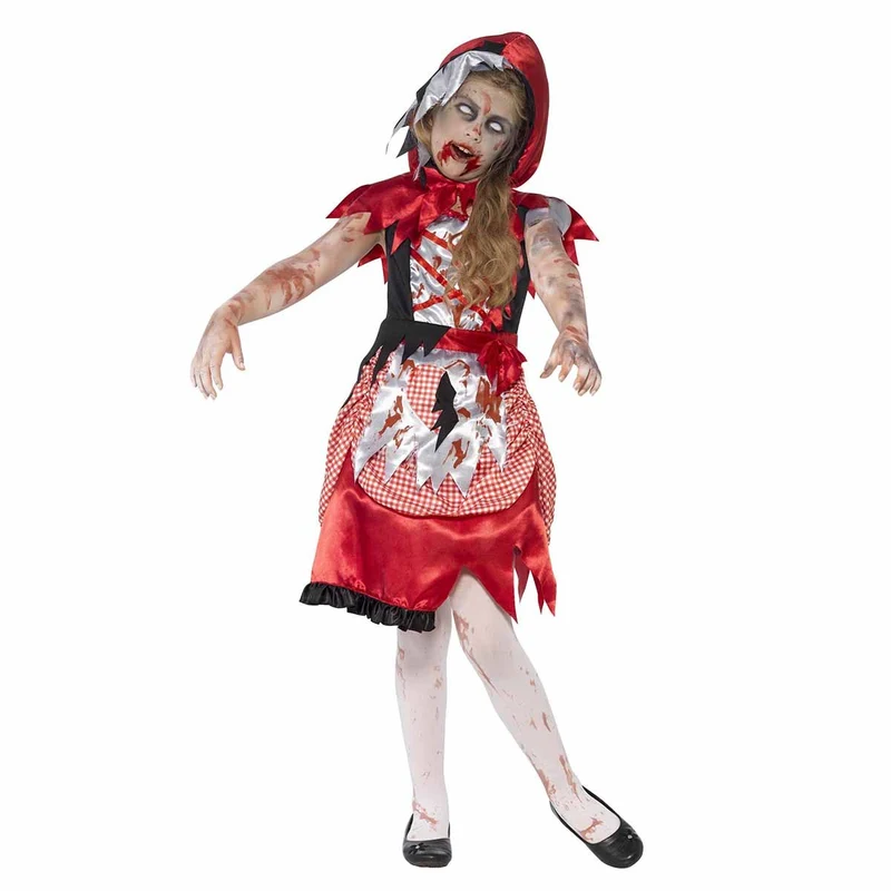 Barndräkt zombie med röd luva