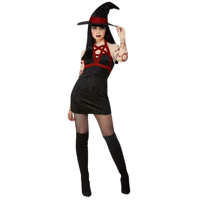 Klänning Fever satanic witch svart