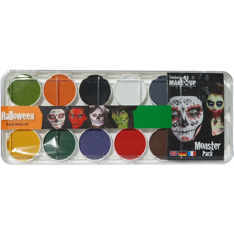 Sminkpalett, 10 färger halloween