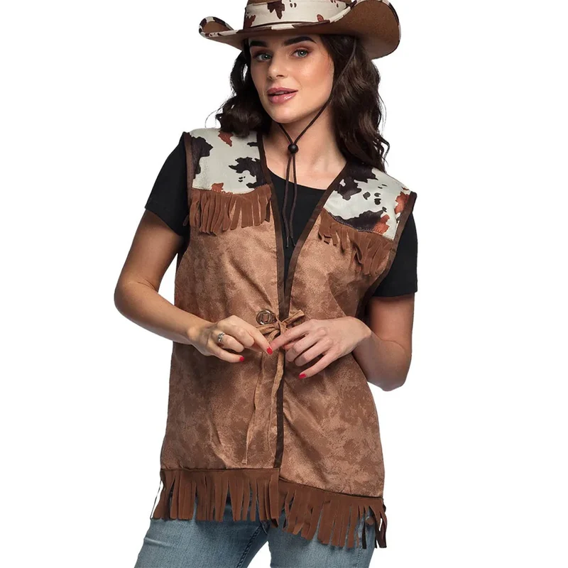 Cowboyväst, brun M