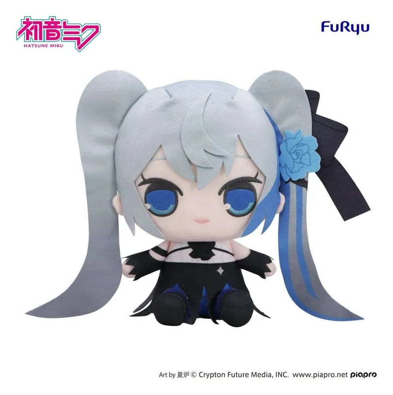Hatsune Miku Kyurumaru stort gosedjur Blue Rose 28 cm