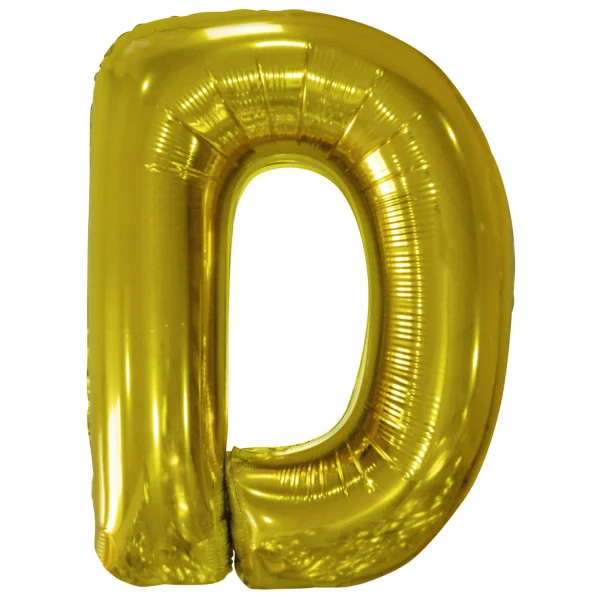 Folieballong, bokstav guld D 86 cm